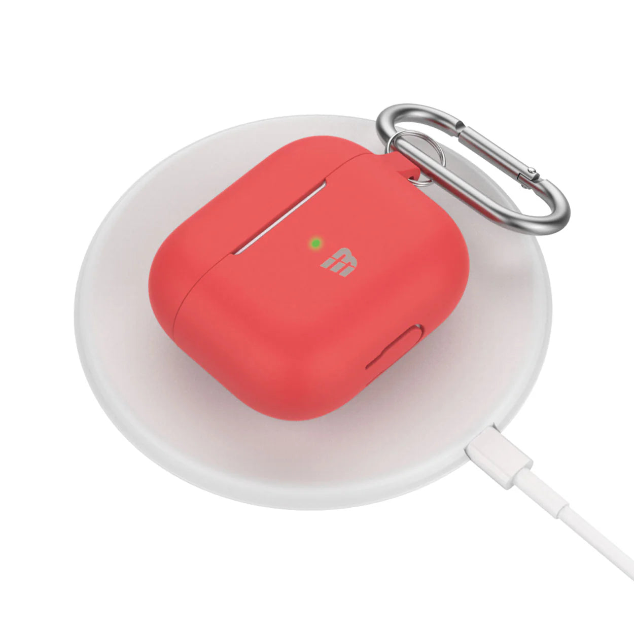 Baykron PT-P148 Airpod pro 3 Silicone Case W/Carabiner RED