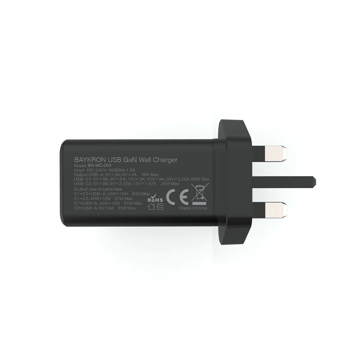 Baykron Wall Charger GAN 65 UK Plug