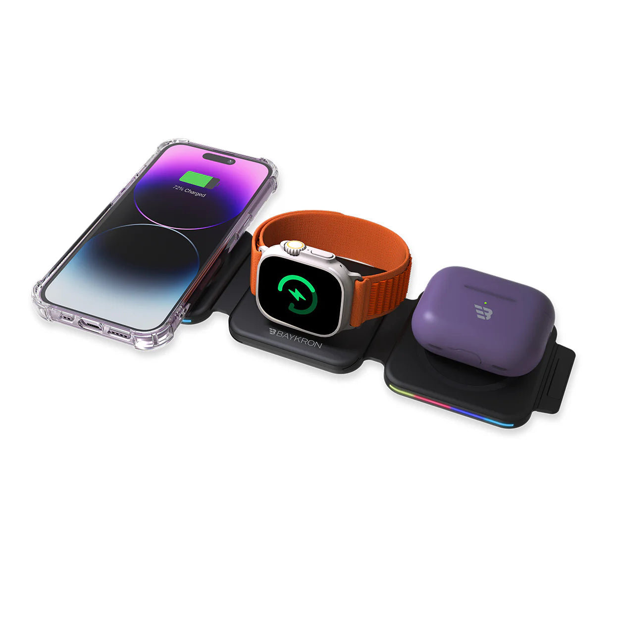 Baykron Foldable wireless charger Black color