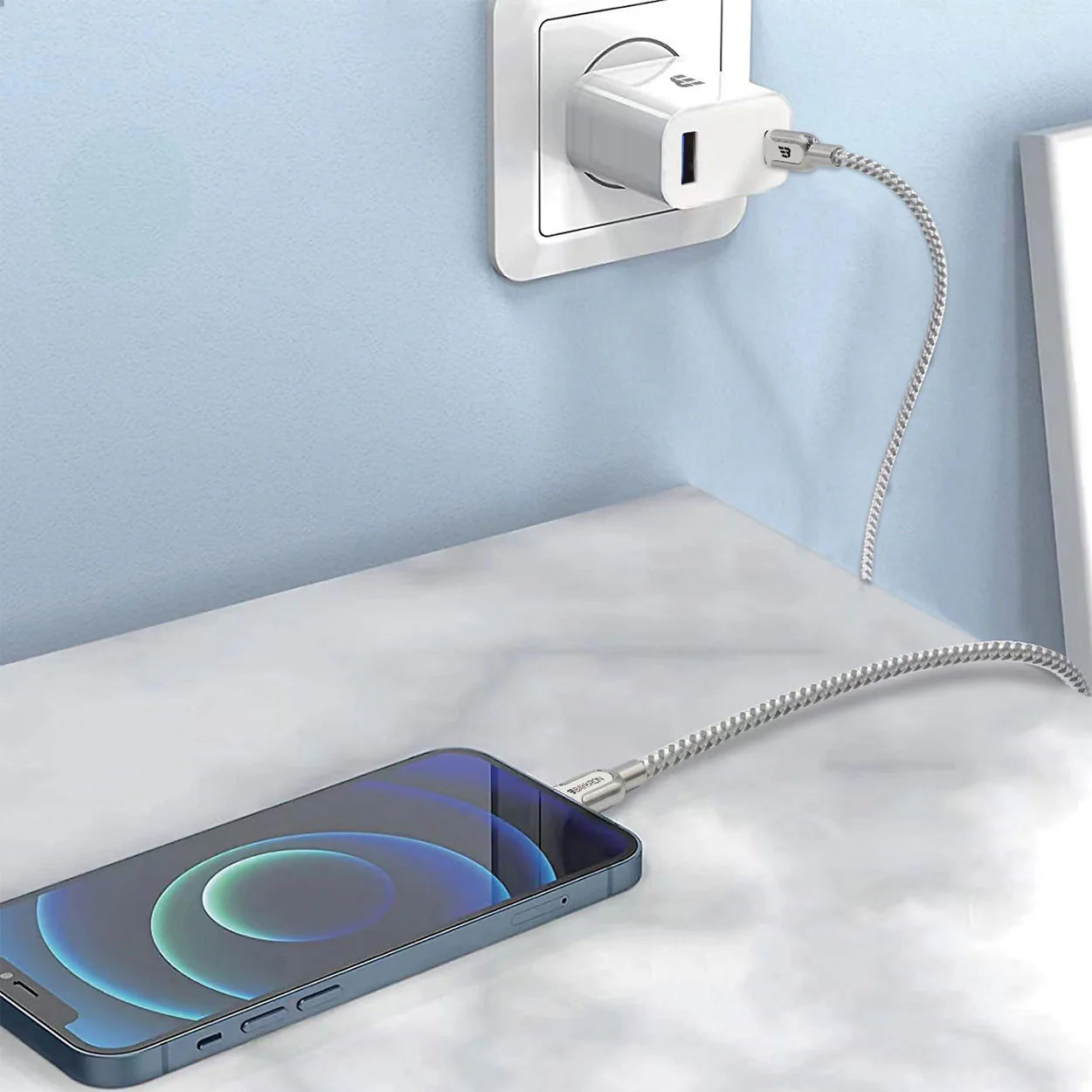 Baykron Braided USB-C to USB-C Cable; Charge and sync;