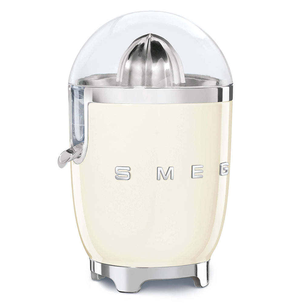 Smeg Cream Electric Citrus Juicer 70w, Manual Pressure Juice Extraction Retro 50's Style Design