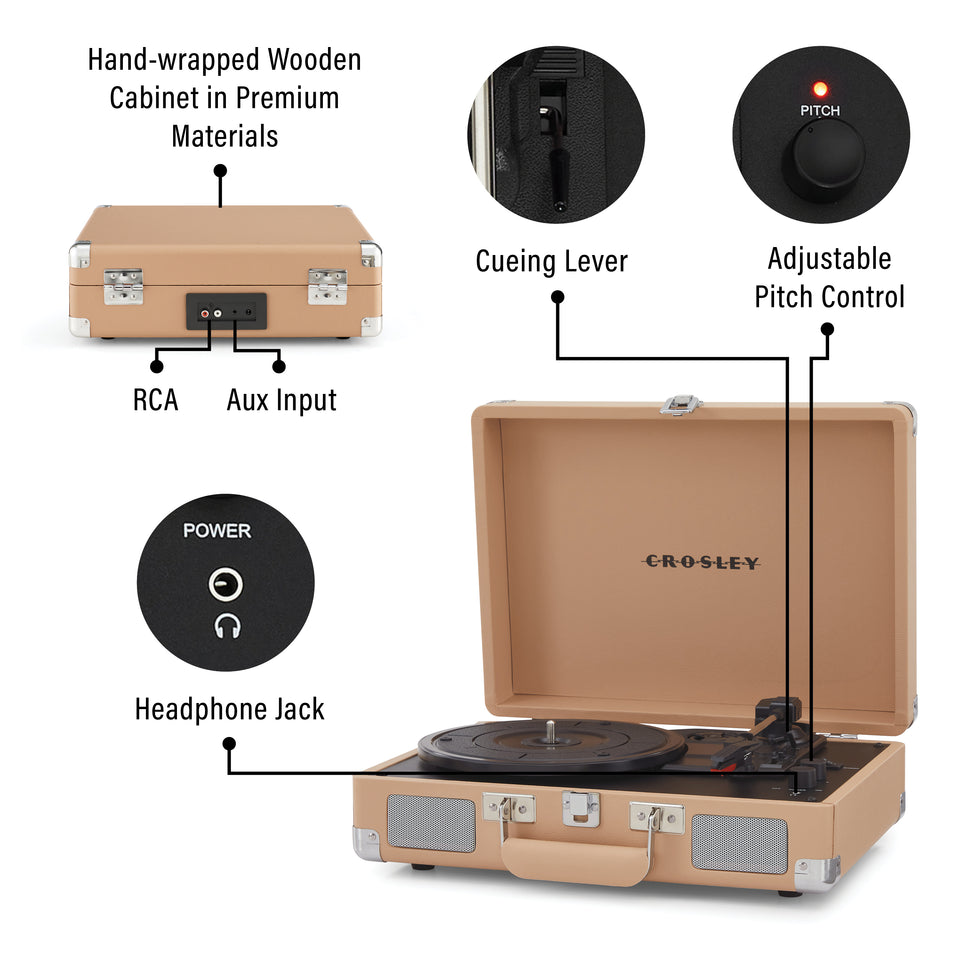 Crosley Cruiser Plus Portable Turntable Light Tan