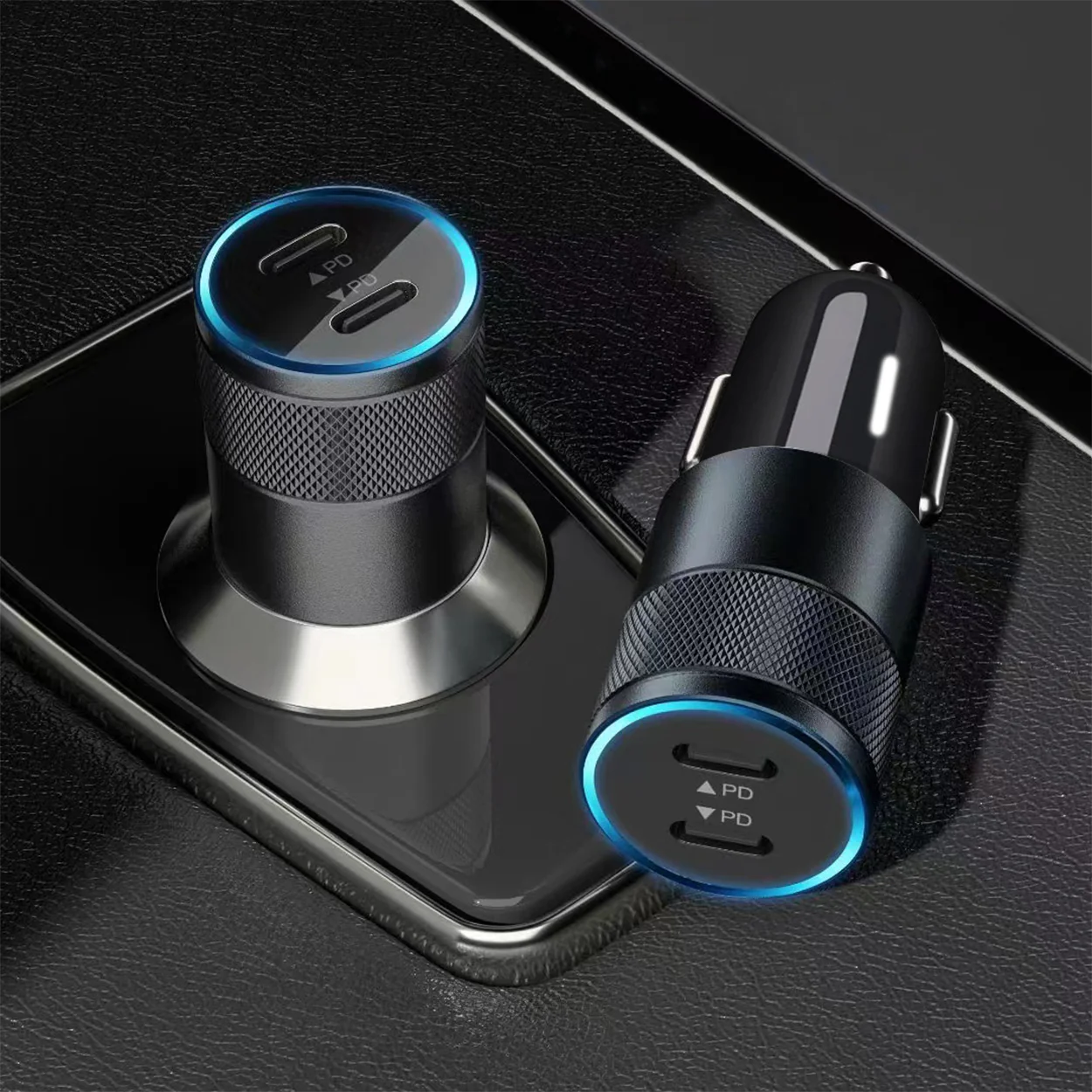 Baykron Car Charger 2 X type C Black
