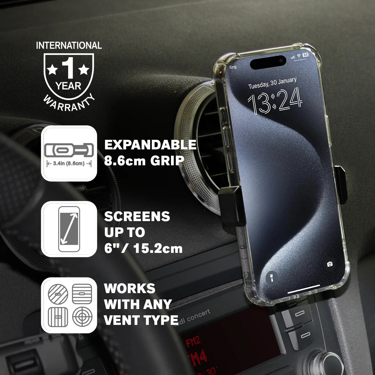 Baykron Car Vent Mobile Holder Black