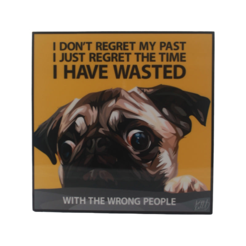 Famous Pop Art Doggie Regret 25cm x 25cm Wall Frame