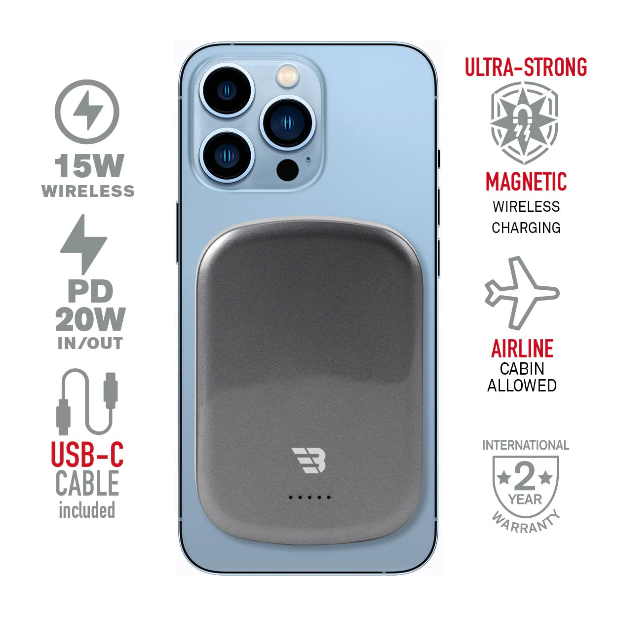 Baykron Compact MAG Power 10K Mah Magnetic type C PD20W