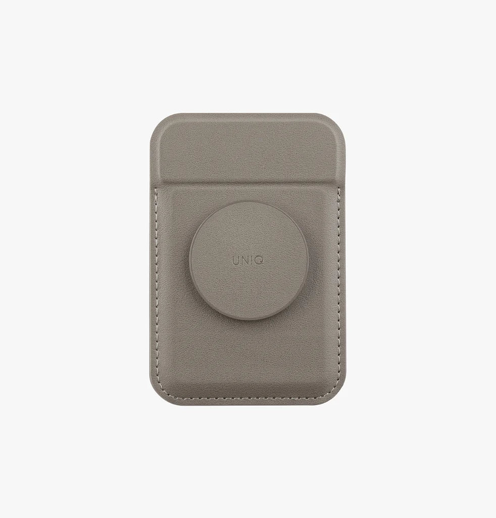 Uniq Flixa Magnetic Card Holder and pop-out grip-stand flint Grey