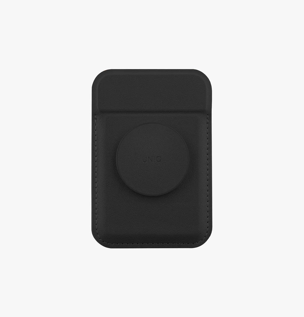 Uniq Flixa Magnetic Card Holder and pop-out grip-stand jet Black