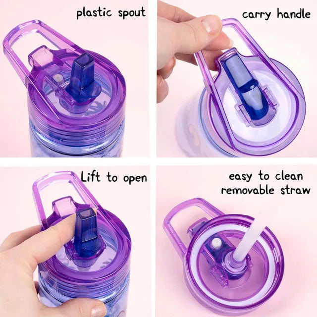 Fringoo Plastic Bottle w/ Straw- Stitch