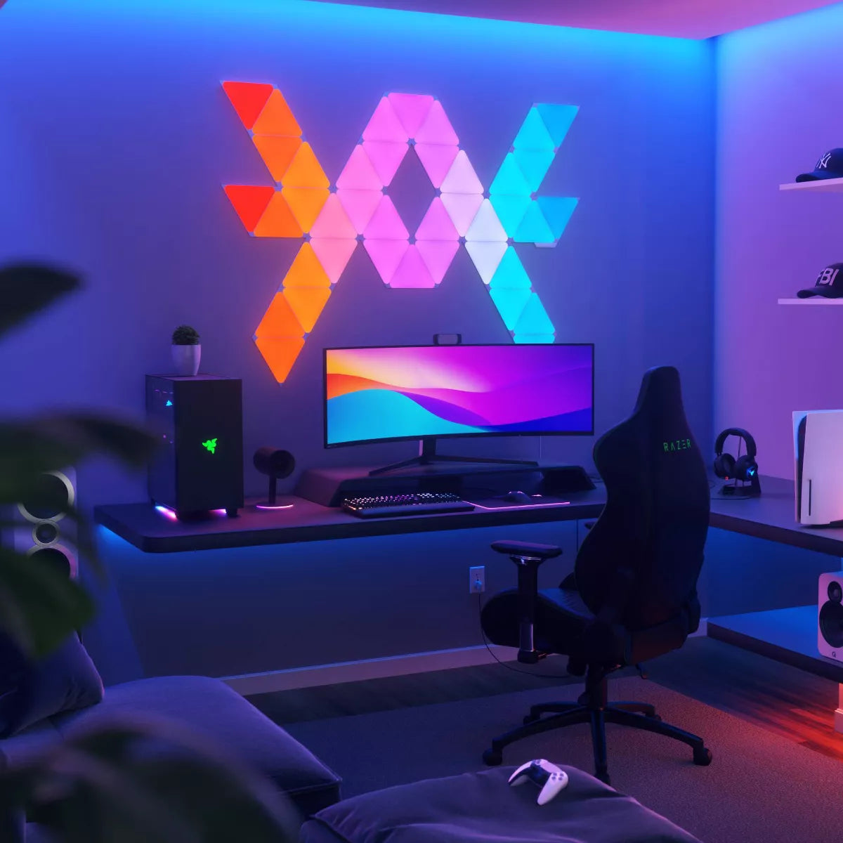 Nanoleaf Shapes Triangles توسعة (3 قطع) - أبيض