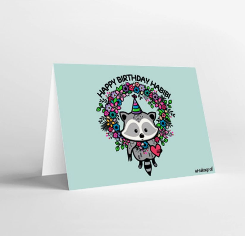 Mukagraf Happy Birthday Habibi Std Greeting Cards