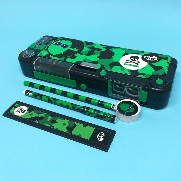 Tinc Hugga Camo 'Snap' Compartment Pencil Case (Filled)