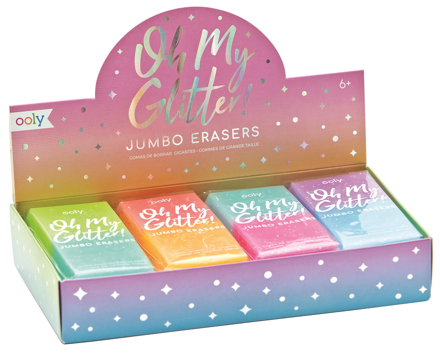 Ooly Oh My Glitter Erasers Display Of 12