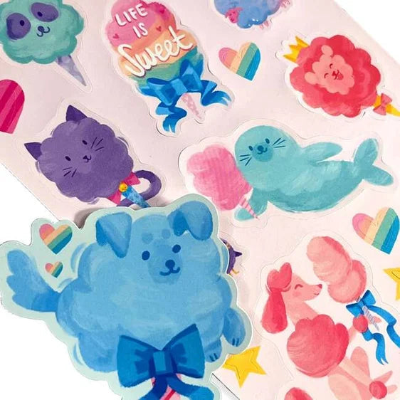 Ooly Stickiville Stickers: Fluffy Cotton Candy Scented 2 Sheets