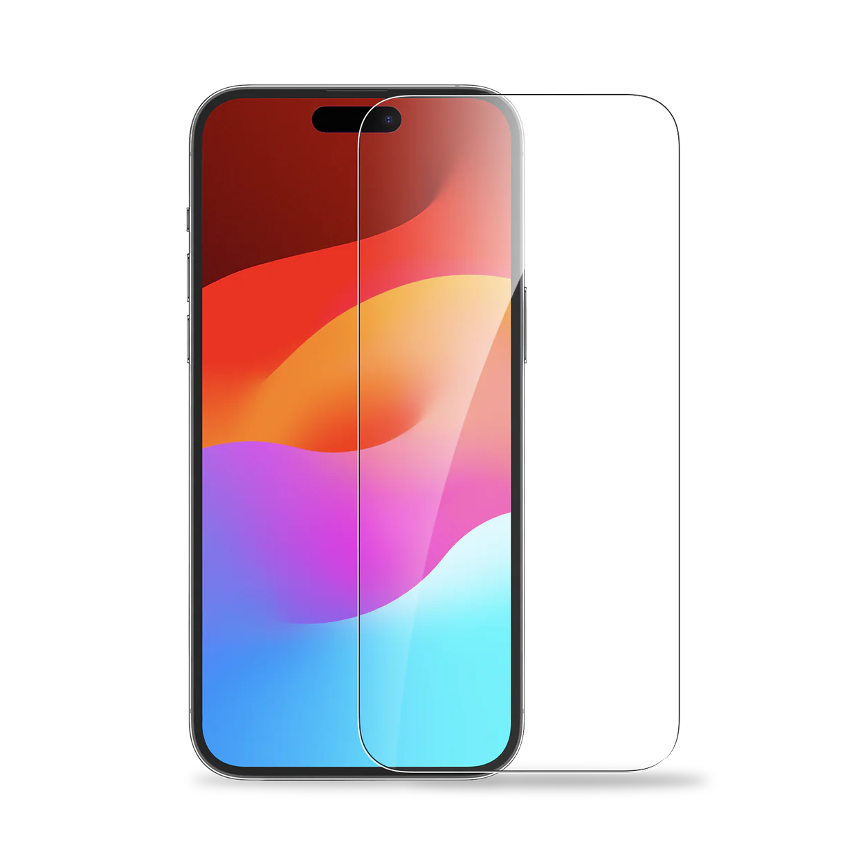 واقي شاشة زجاجي بيكرون 2.5D HD شفاف مع أداة تطبيق - آيفون 15 برو
