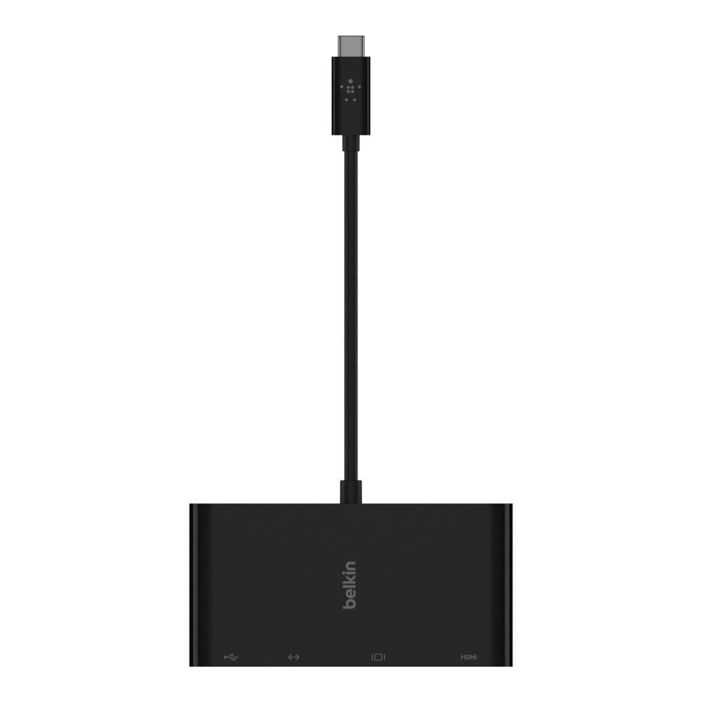 بيلكين - محور 4 في 1 - USB-C إلى (1 إيثرنت 1 HDMI 1 VGA 1 USB-A) - أسود