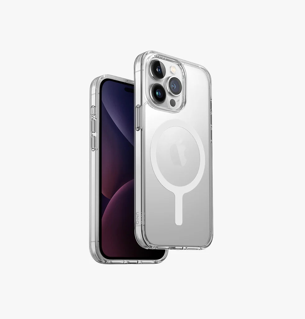 UNIQ HYBRID IPHONE PRO 2023 6.1 MAGCLICK CHARGING LIFEPRO XTREME AF - DOVE FROST CLEAR