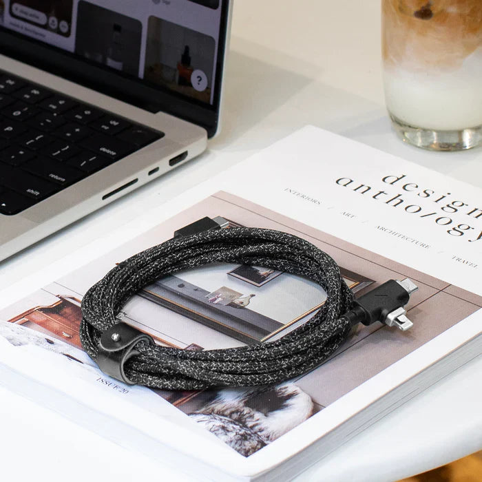 Native Union Belt 2.4M Cable Duo Pro 240W Usb C To C + Lightining Zebra