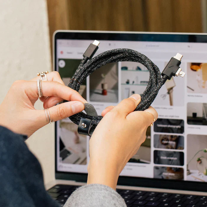 Native Union Belt 2.4M Cable Duo Pro 240W Usb C To C + Lightining Zebra