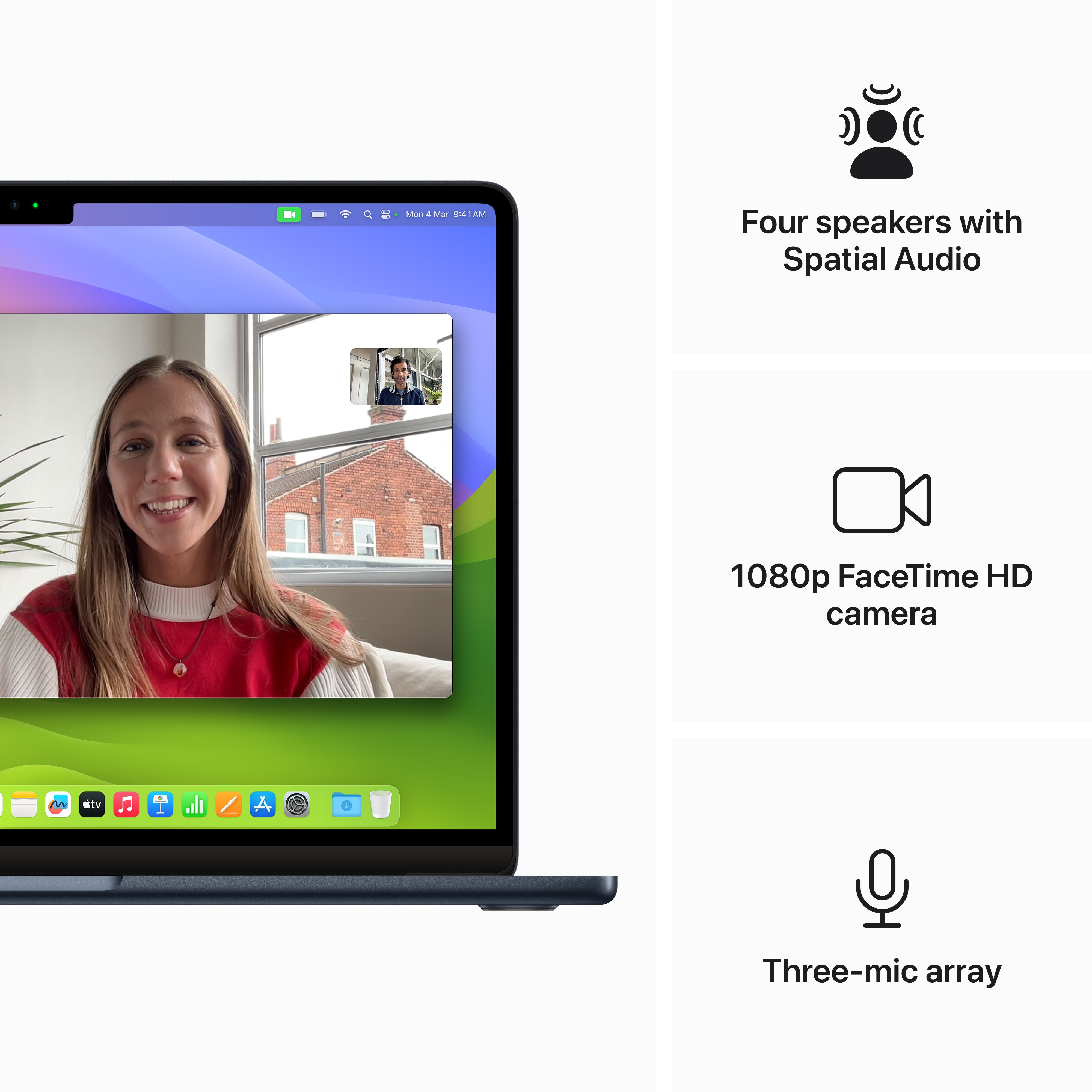 13-inch MacBook Air: Apple M3 chip with 8-core CPU and 8-core GPU, 8GB, 256GB SSD - Midnight