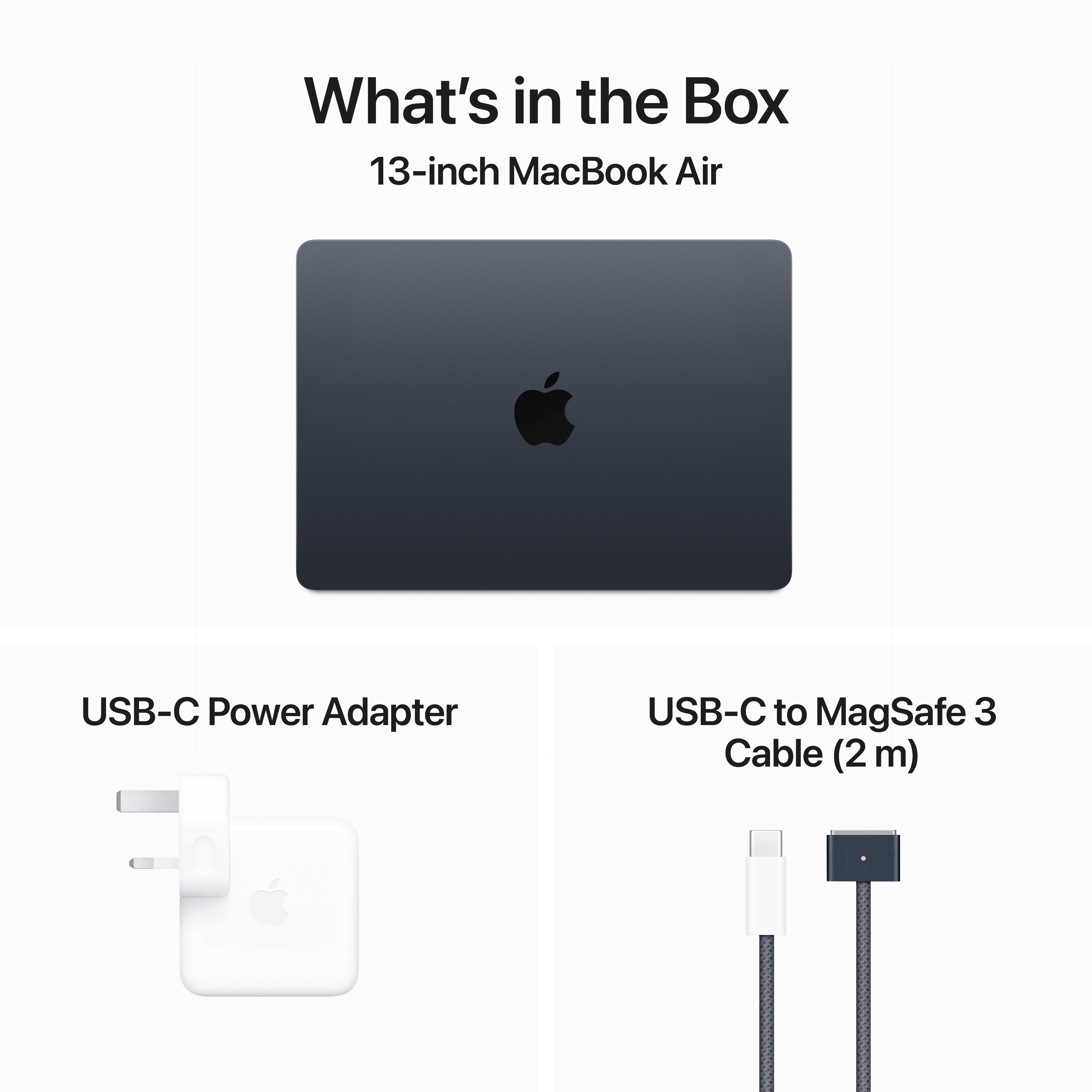 13-inch MacBook Air: Apple M3 chip with 8-core CPU and 8-core GPU, 8GB, 256GB SSD - Midnight