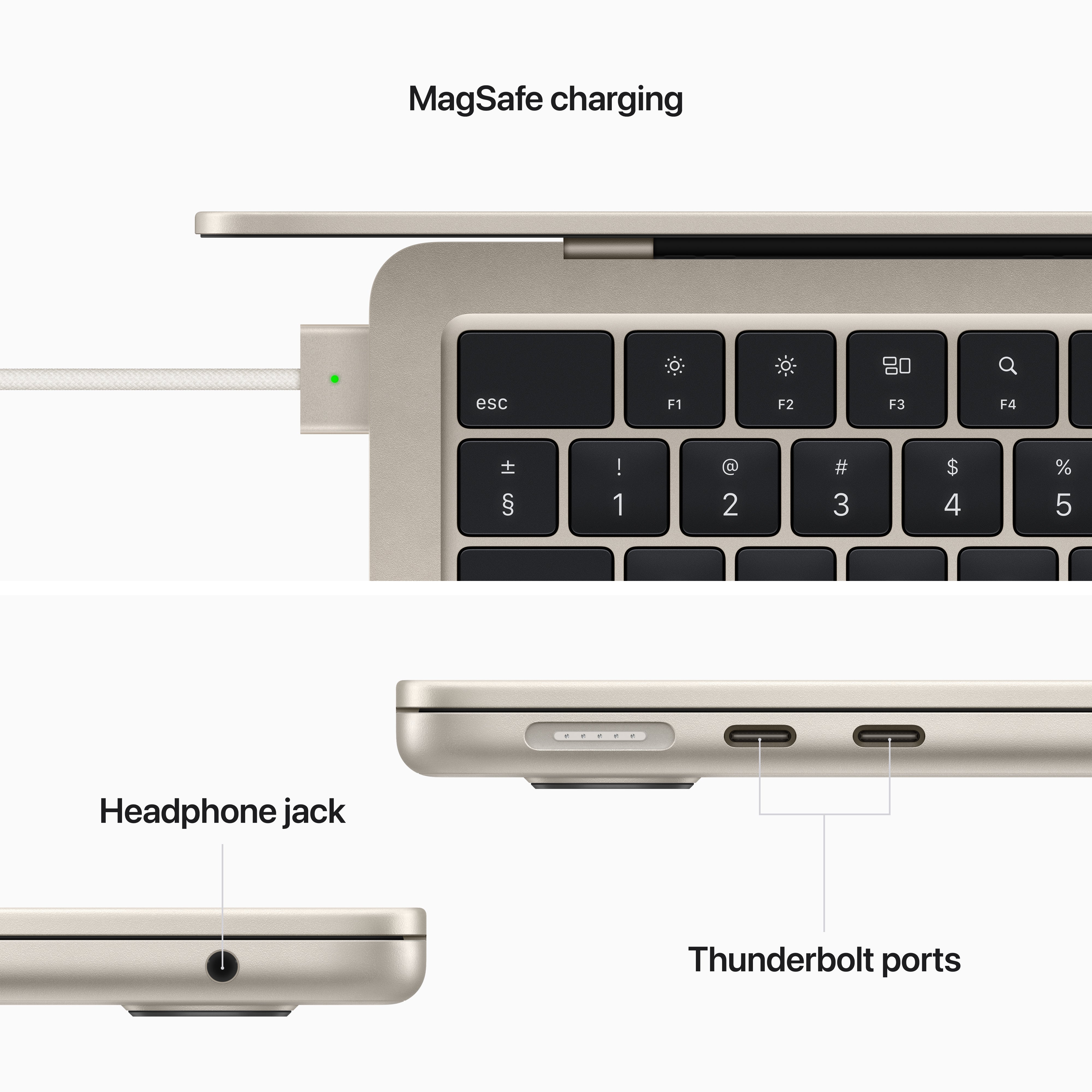 13-inch MacBook Air: Apple M2 chip with 8-core CPU and 8-core GPU, 256GB - Starlight
