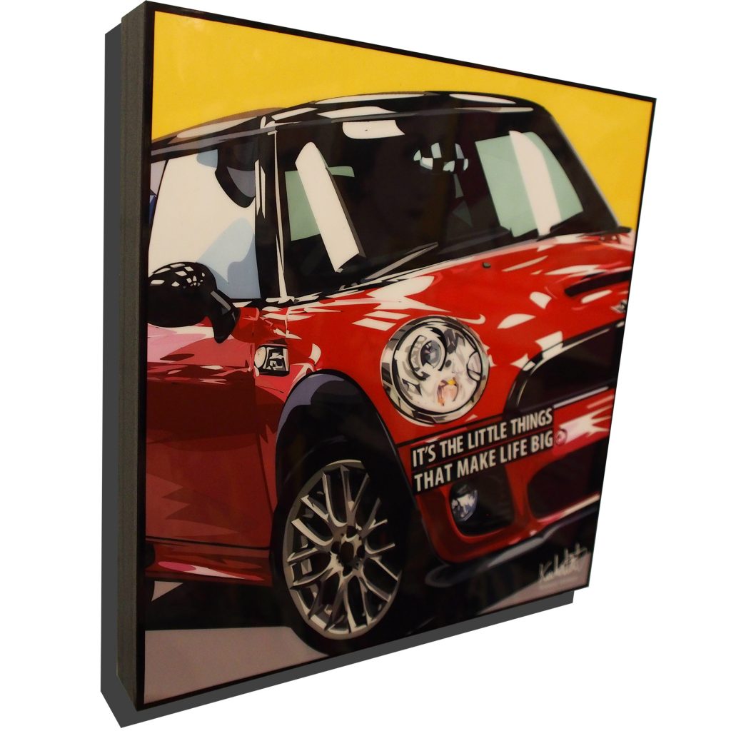 Mini Cooper Pop Art Poster “It’s the little things that make life big”
