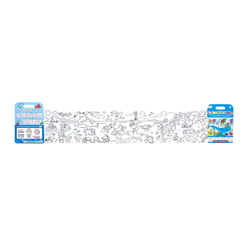 Ooly Color A Looong 5 Fold Out Kids Coloring Book Ocean Adventure