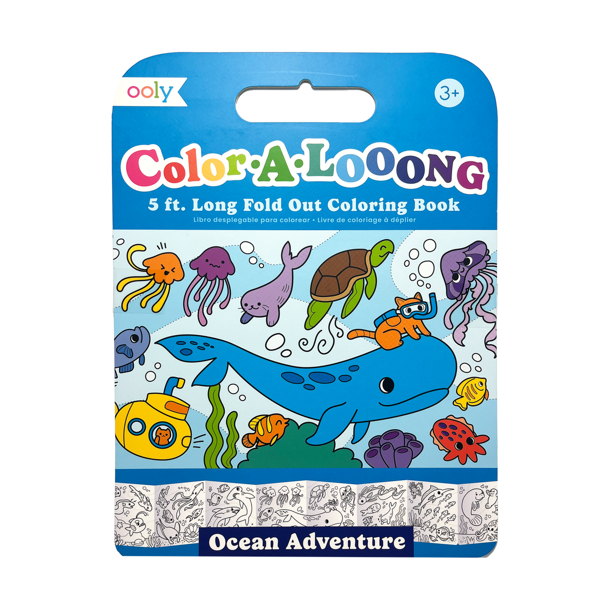 Ooly Color A Looong 5 Fold Out Kids Coloring Book Ocean Adventure