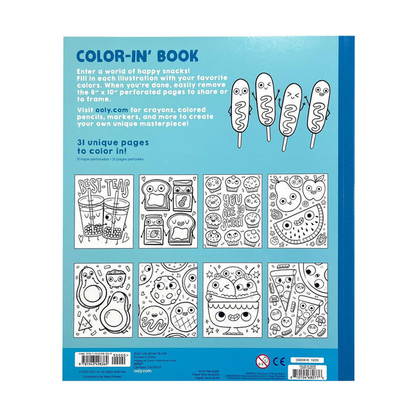 Ooly Color In Book: Happy Snacks 8 X 10