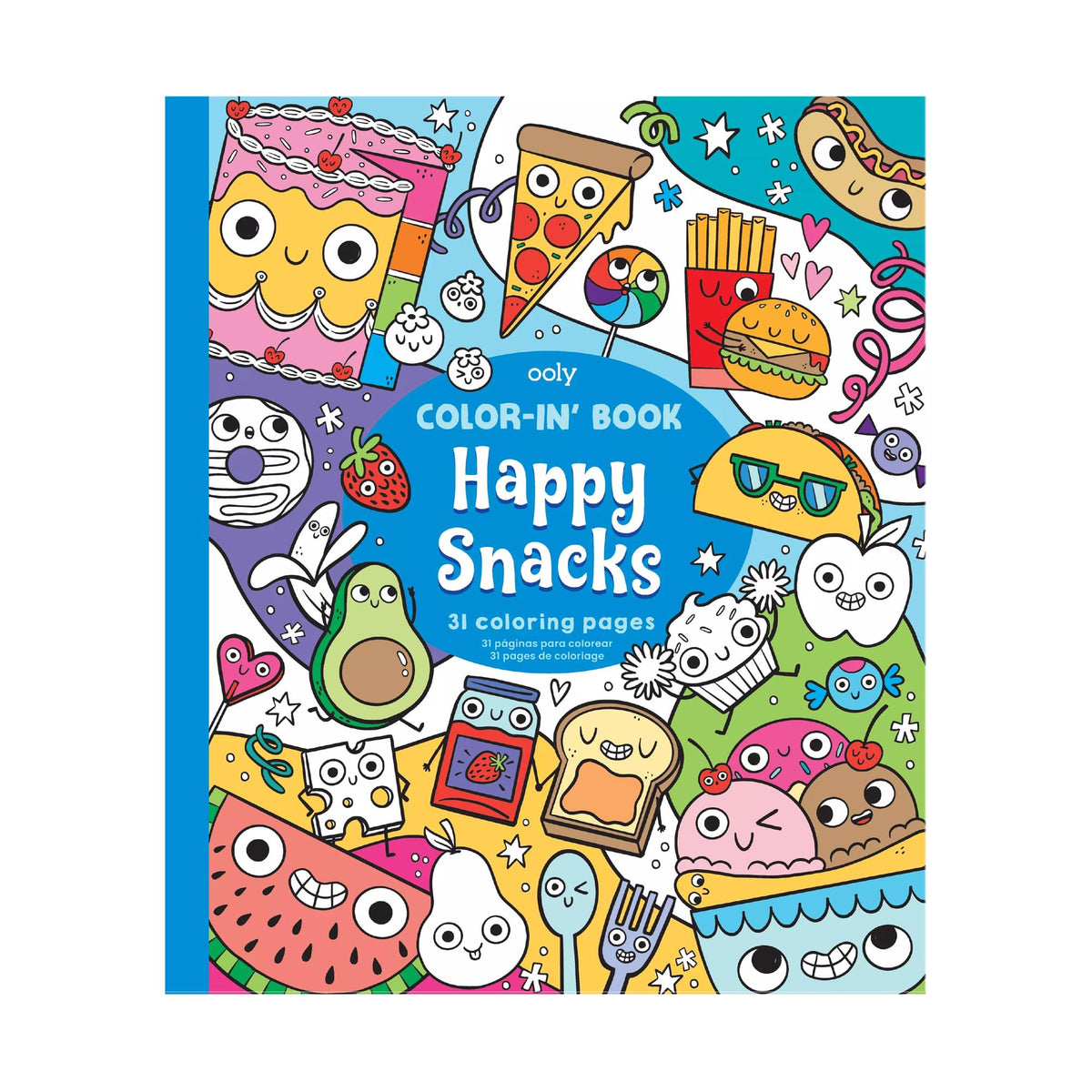 Ooly Color In Book: Happy Snacks 8 X 10