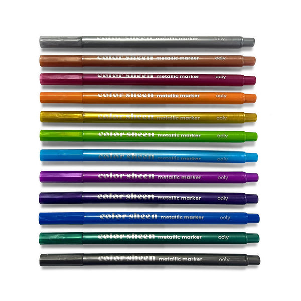 Ooly Color Sheen Metallic Markers Set Of 12