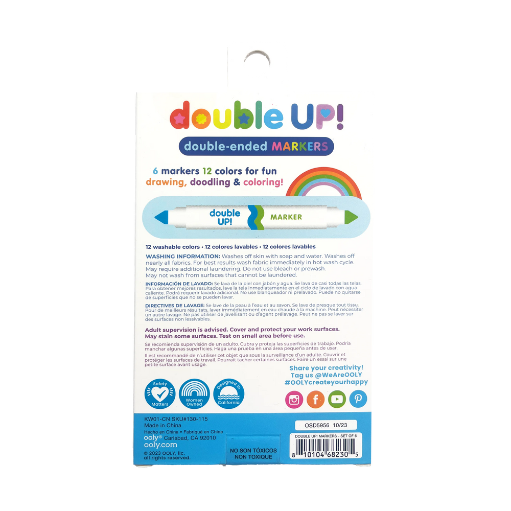 Ooly Double Up Double Ended Markers Set Of 6 12 Colors