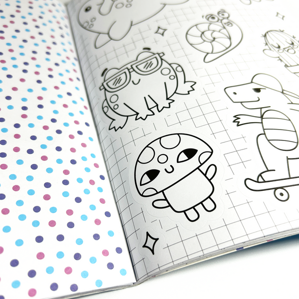 Ooly Color In Sticker Book: Cute A Licious Doodles 30 Pages