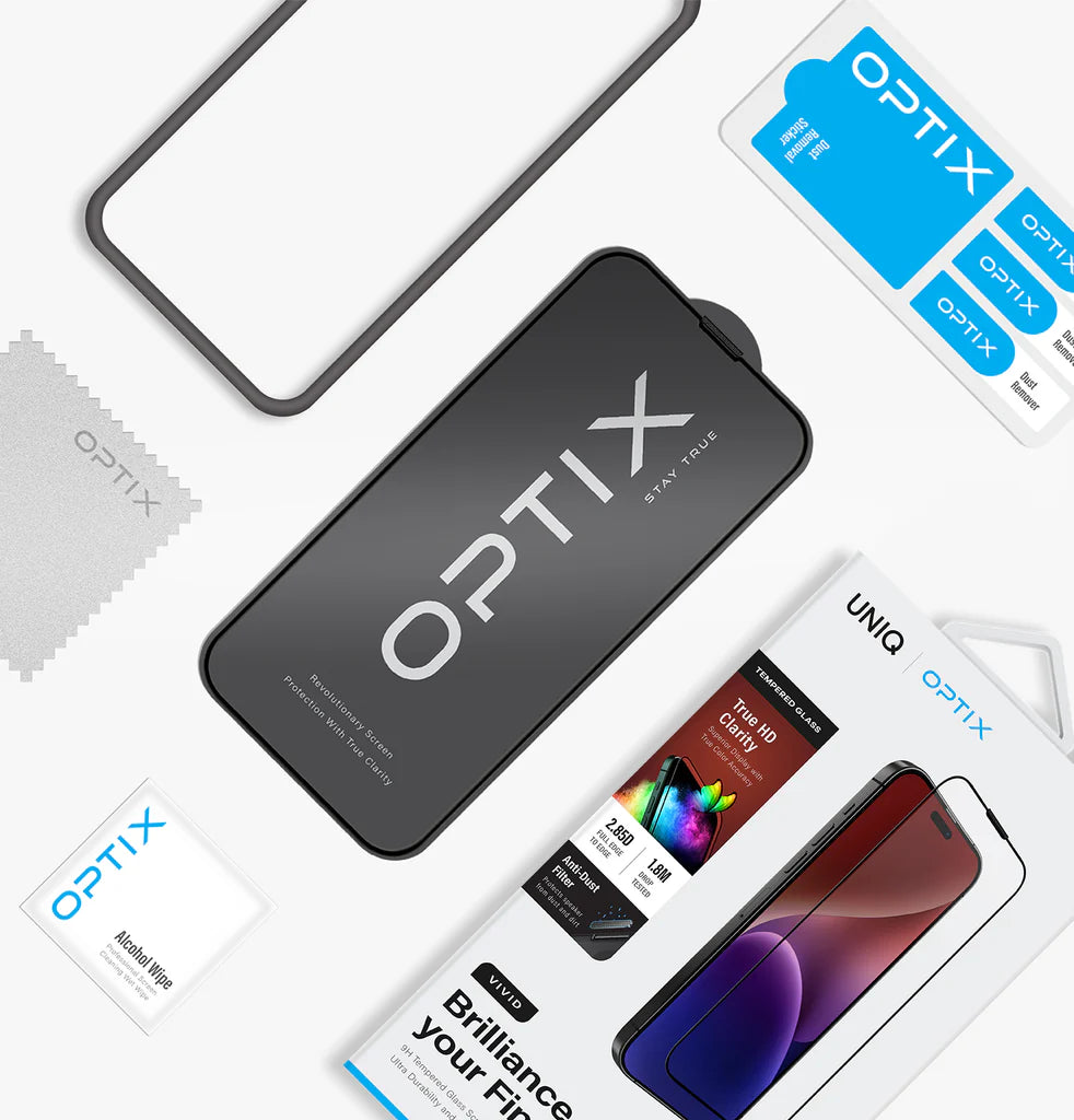 واقي شاشة زجاجي شفاف لـ iPhone Pro 2023 بحجم 6.1 بوصة من UNIQ Optix