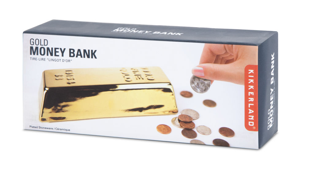 Kikkerland Coin Bank Gold Bar