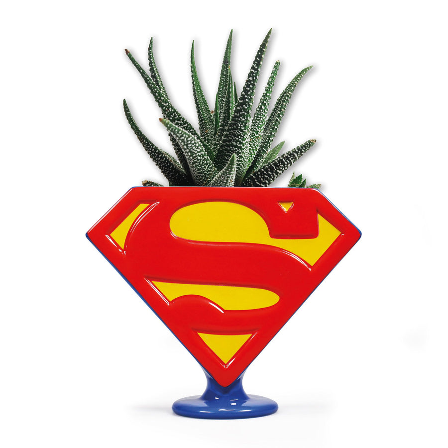 Halfmoon Bay Ceramic Pot Shaped Superman Logo