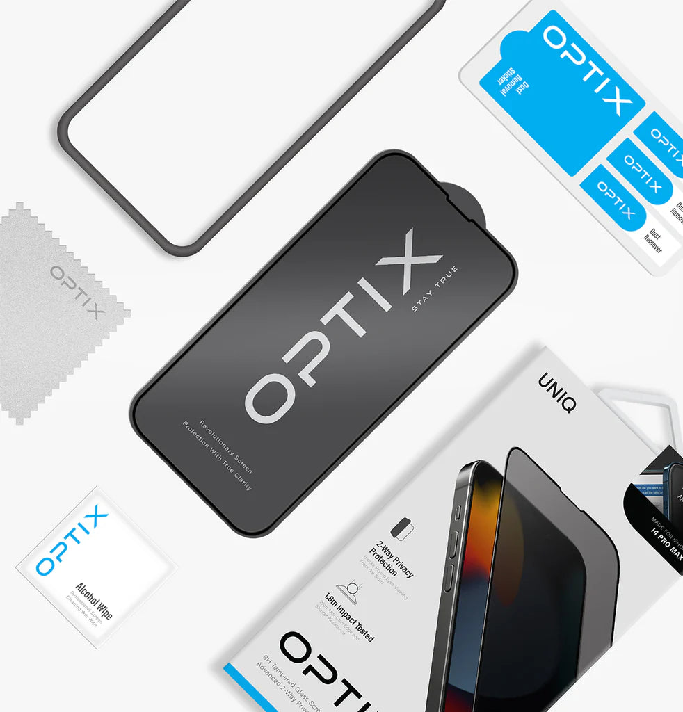 واقي شاشة زجاجي للحماية الخصوصية لـ iPhone 14 بحجم 6.1 بوصة من Uniq Optix