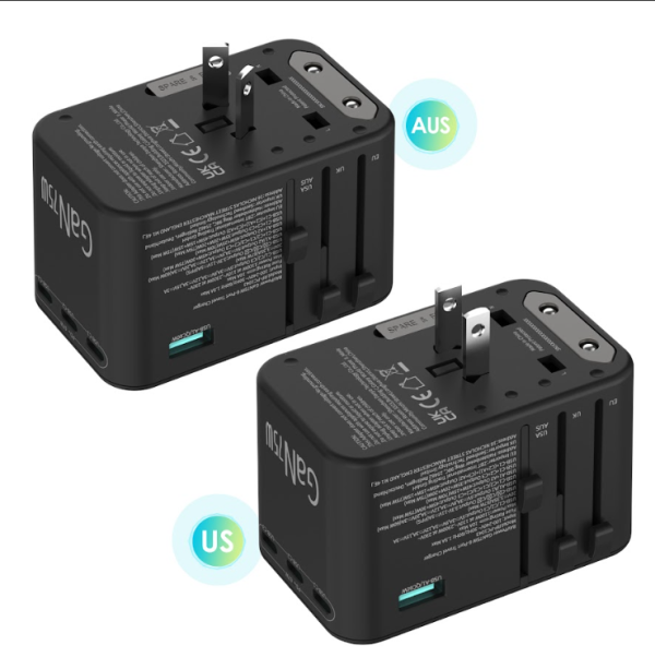 RP-PC1043 PD GaN 75W 4-Port Travel Charger Offline Black