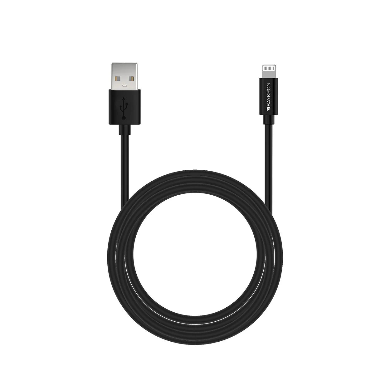 USB A to Ligthing Cable 3A, MFI Certified, 1.2 M, TPU, Black