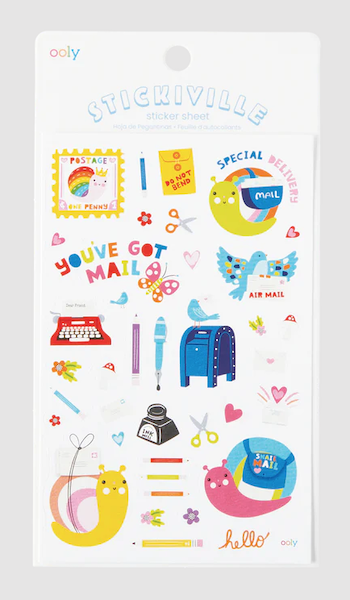 Ooly Stickiville Stickers: Snail Mail Standard 1 Sheet