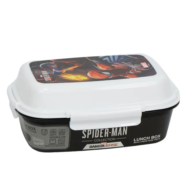 Marvel Spider Man Lunch Box With 4 Clip & 4 Trays