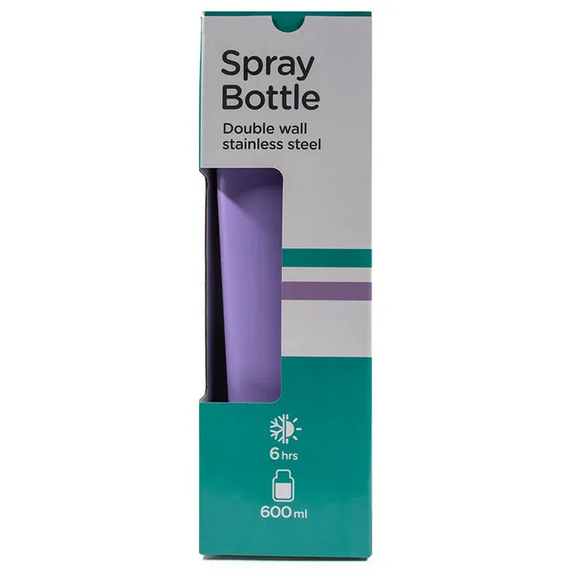 Purple Spray Stainless Steel Bottle 600ml