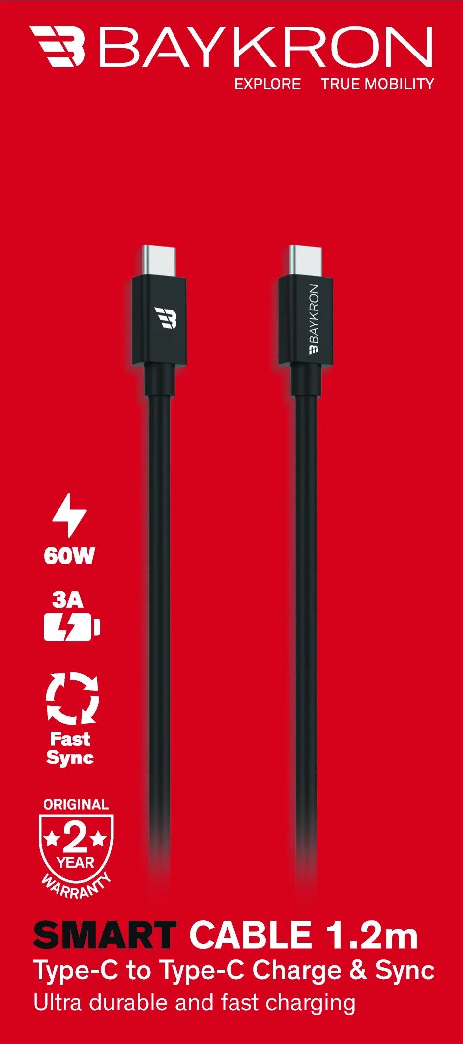 USB Type C to USB Type C Cable,3A, 1.2 M,TPU, Black