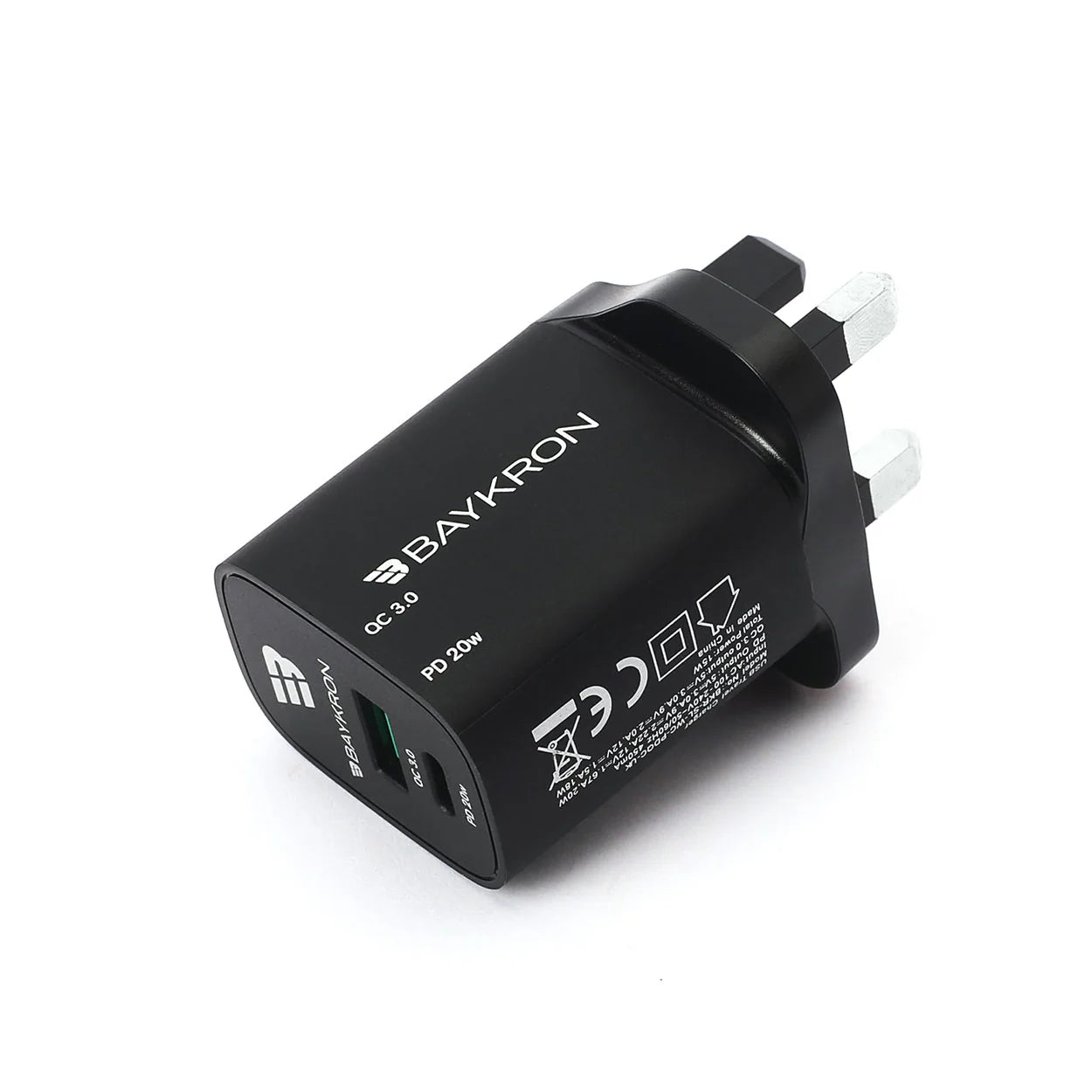 36W Fast Charging Dual Port Wall Charger Type-C™ 20W ,UK,BLK