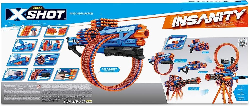 X-Shot Insanity-Mad Mega Barrel,Open Box