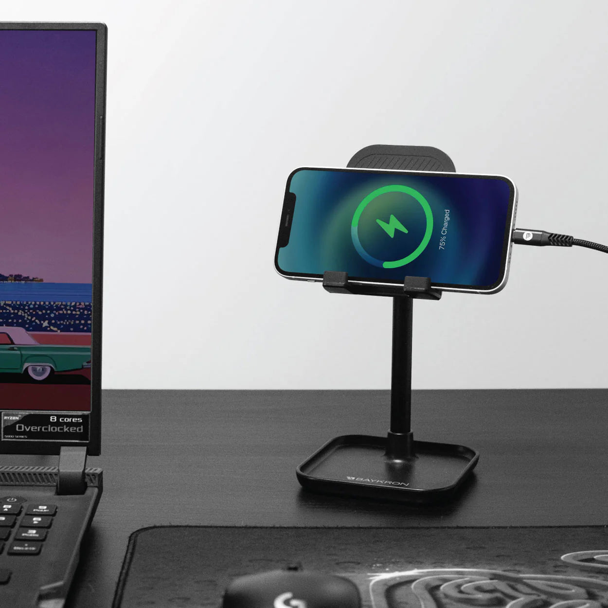 Baykron Mobile/ Tablet Portabble Stand Black color