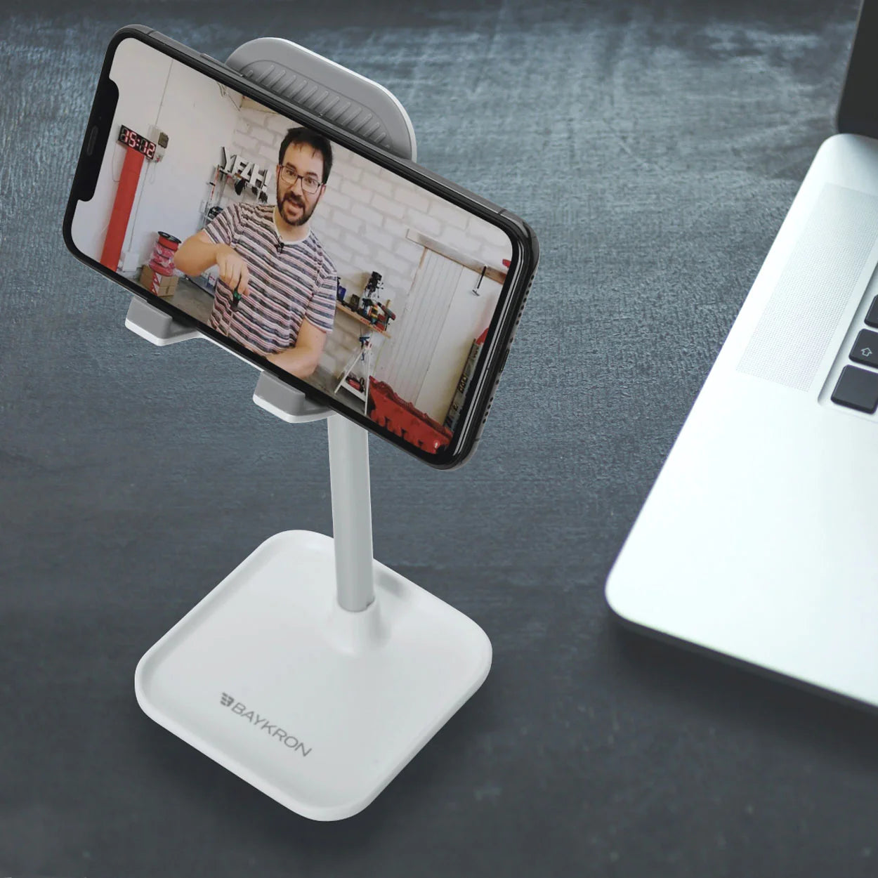 Baykron Mobile/ Tablet Portabble Stand White color