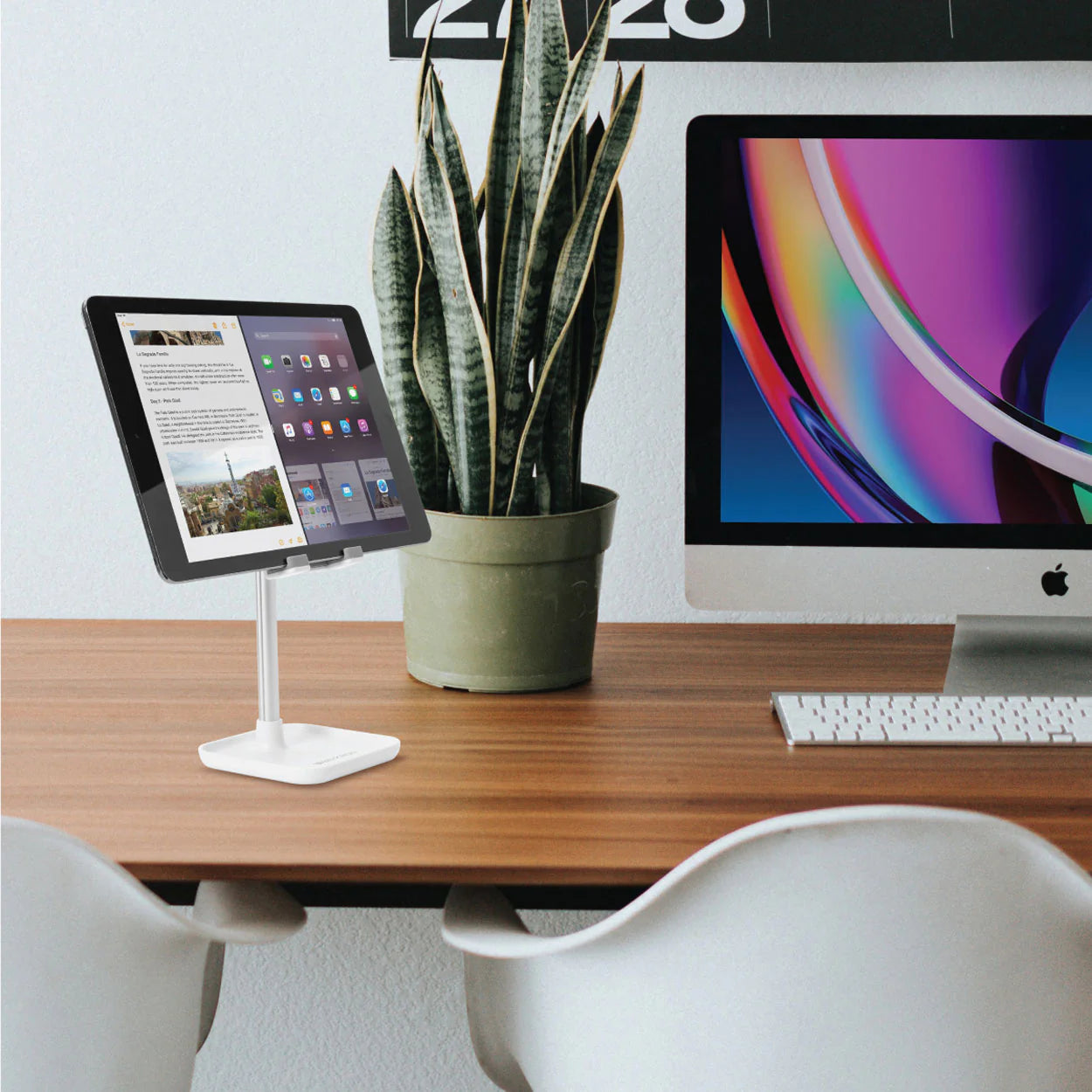 Baykron Mobile/ Tablet Portabble Stand White color