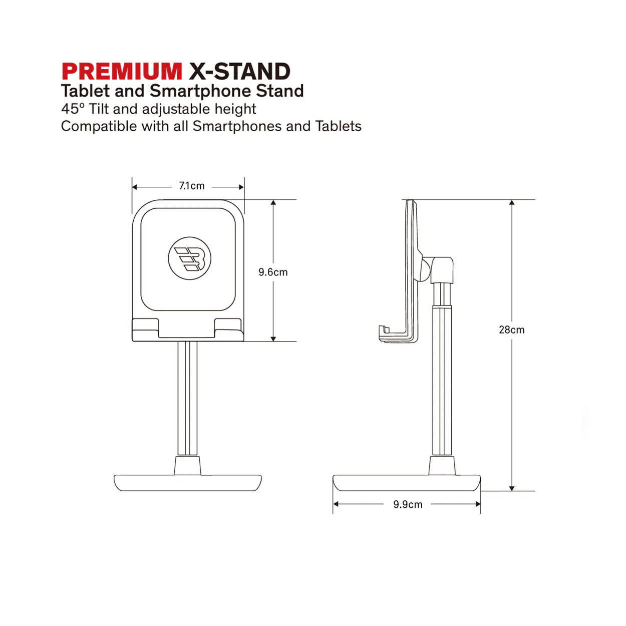 Baykron Mobile/ Tablet Portabble Stand Black color